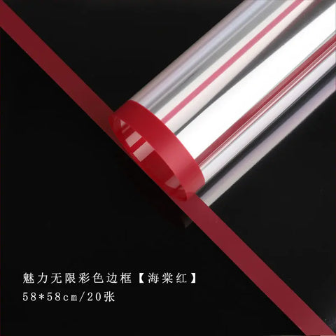 Transparent Border Coated Single-Sided OPP Waterproof Eco-Friendly Recyclable Offset Printing Compatible Flower Paper