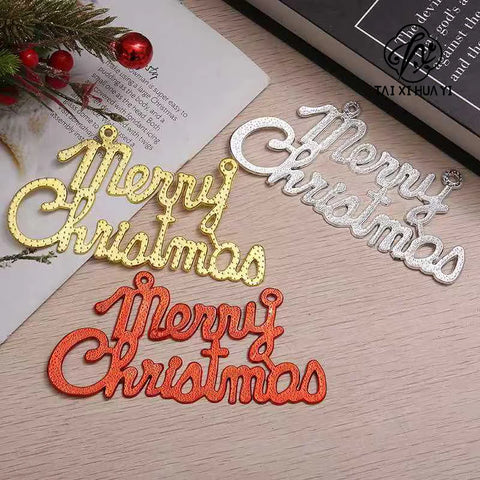 Christmas Decorations Merry Christmas Electroplating Plastic English Letter Brand Tree Set Pendant