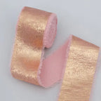 Double Face Hand-Torn Rough-Edge Gilded Plush Eco-friendly Satin Ribbon Valentine's Day Wedding Bouquet Tassels