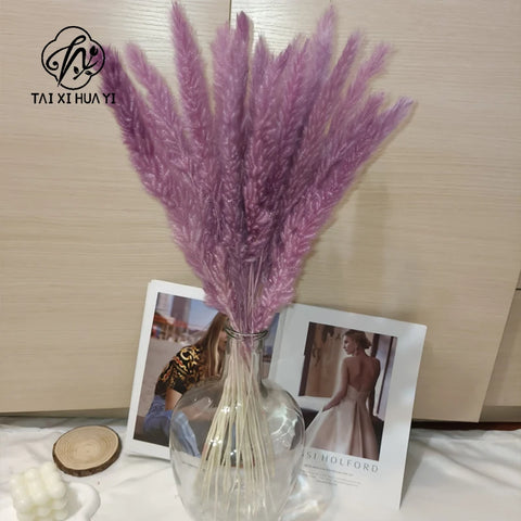 Reeds Dried Pampas Grass Artificial Flowers Bouquet Various Colors Home Boho Wedding Decoration Arrangement 3d White Flower Wall