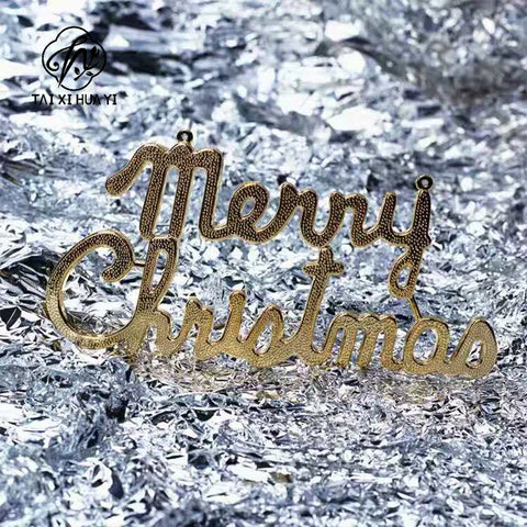 Christmas Decorations Merry Christmas Electroplating Plastic English Letter Brand Tree Set Pendant