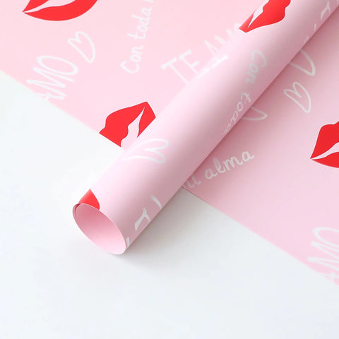 Valentine's Day Red Flower Wrapping Paper Single Side Coated Water-proof Eco-friendly Recyclable