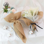 Wholesale 50cm*3m Linen Fabric Roll Rose Bouquet Flower Wrapping Paper Elegant Gift Packaging Paper