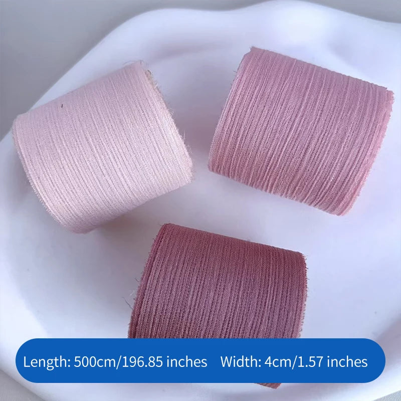 5cm Luxury Glitter Chiffon Organza Ribbon Crafts Floral Bouquets Wedding Christmas Car Party Decorations Valentine's Day Gift