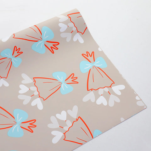 Valentine's Day Children's Day Gift Flower Packaging Paper Single-Sided Coated Waterproof Bow Design
