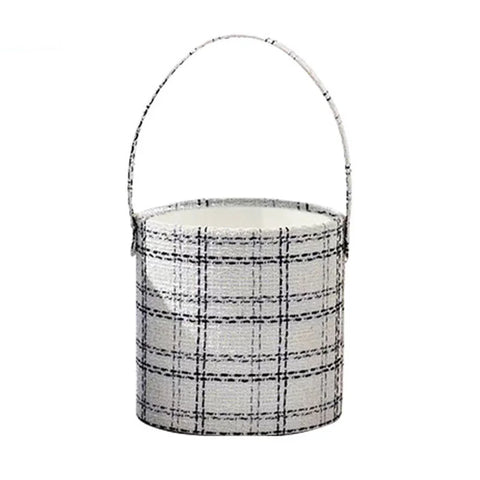Luxury Handmade Rigid Fabric Flower Hug Bucket Portable Gift Box for Rose Bouquet Packaging Wedding & Valentine's Day Wholesale
