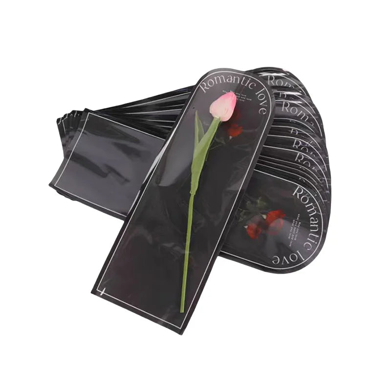 20-Pack Clear Plastic Rose Flower Bouquet Bags PE Coating for Floral Arrangements Mother's Day Gifts Florist Packaging Supplies Main image
