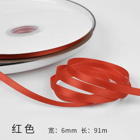 0.6cm Ribbon Flower Bow for DIY Packaging DIY Bow Bouquet for Wedding or Christmas Valentine's Day Ribbon