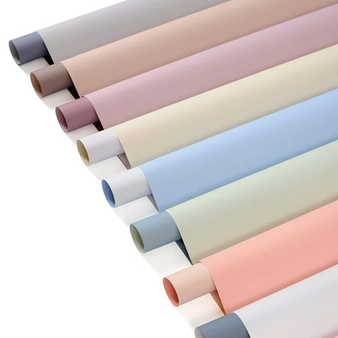 Handmade Ou Ya Two-Color Floral Wrapping Paper Waterproof Flower Packaging with Coating for Bouquets