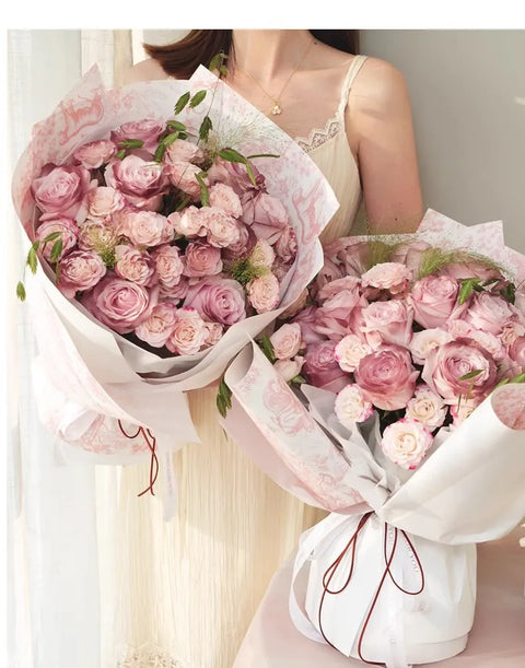 New Arrival 35*50cm Irregular Shape Flower Wrapping Paper Sheet Waterproof Plastic Pearlized Film Florist Bouquet Wrap Coating