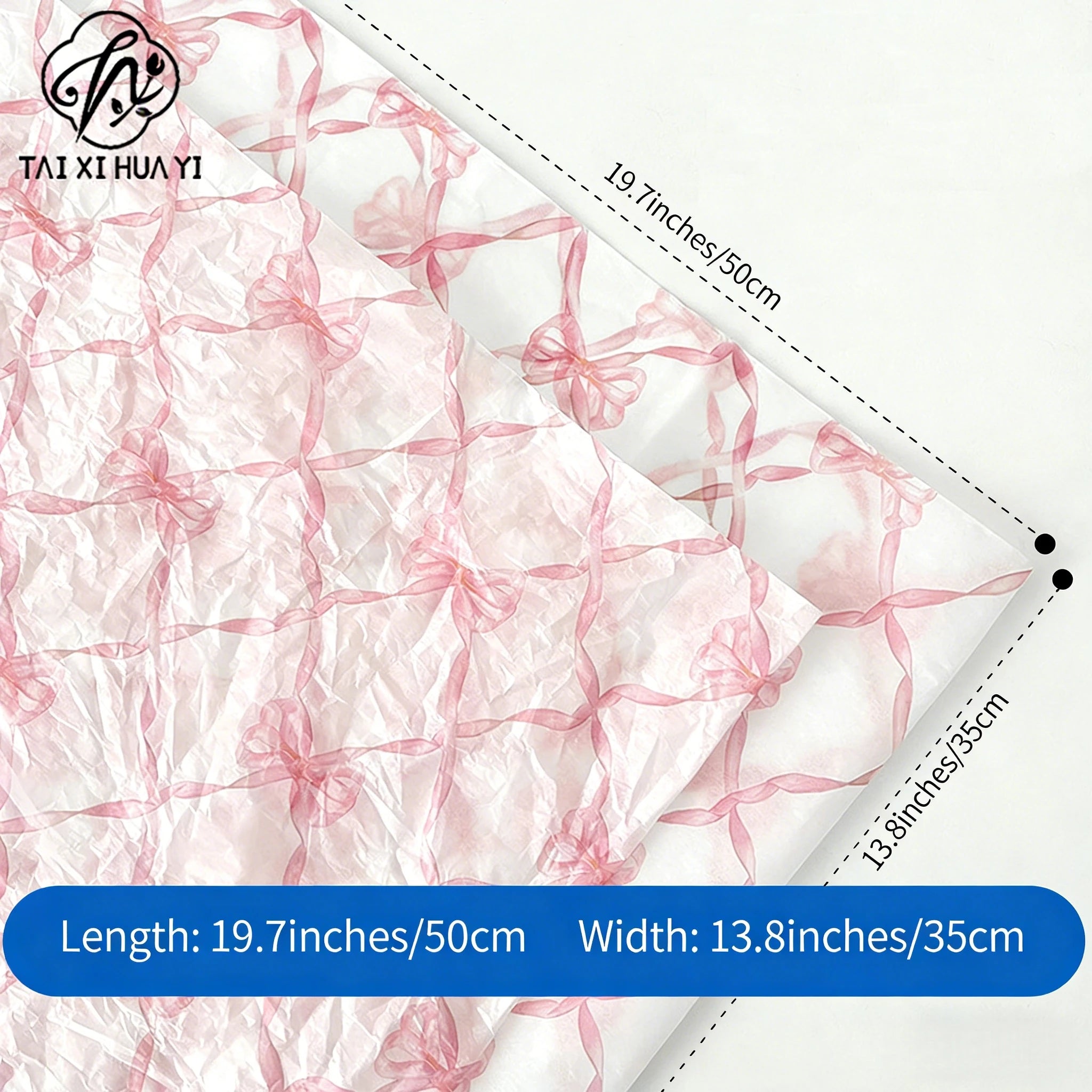 Mothers Day Pink Heart Bow Recyclable Matte Tissue Paper for Gift Wrapping Flower Bouquets Clothing Packing Party Decorations
