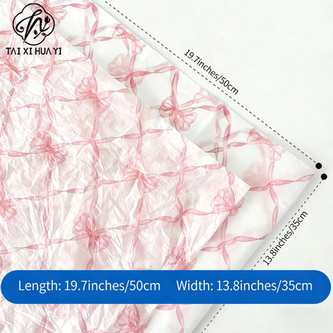 Mothers Day Pink Heart Bow Recyclable Matte Tissue Paper for Gift Wrapping Flower Bouquets Clothing Packing Party Decorations