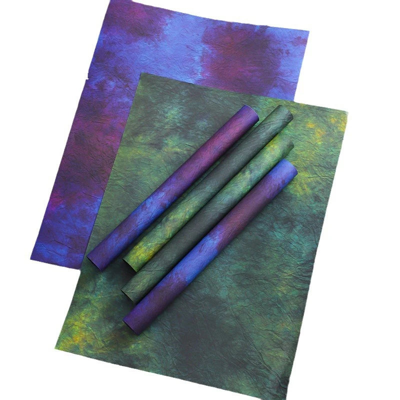Essentials for Flower Shop Elegant Floral 50*35cm Tie-dye Art Paper Coated Bouquet Gift Wrapping Paper รูปสินค้าหลัก