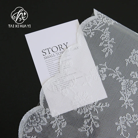Elegant Floral Lace Single-Sided PE Coating Glassine Paper Flower Wrapping Antistatic Eco-Friendly Recyclable Screen Printing