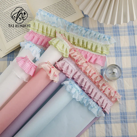 High-End Lace Edge Bouquet Wrapping Paper Single-Sided Coated Packaging Material