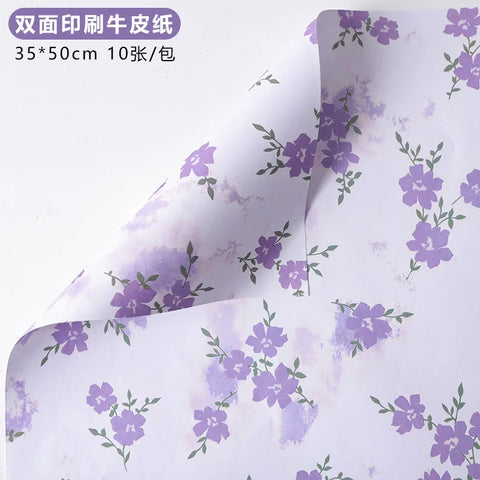 Internet Famous Art Paper Flower Bundle Packaging Single-Sided Coated Fresh Spring Broken Flowers Paper
