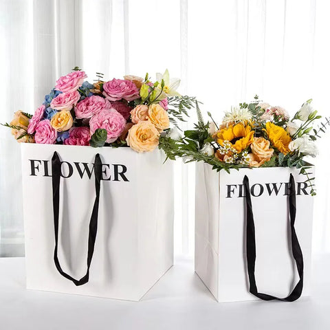 Flower Tote Bag Packaging Paper Bag Internet Famous square Hugging Bag Large Gift Bouquet Handbag