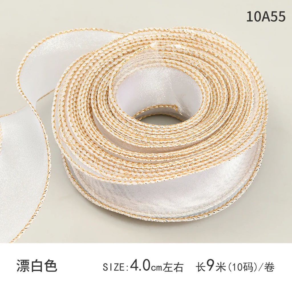 Fishtail Luxury Satin Silk Ribbon Fresh Flower DIY Material Wavy Edge Bow Ribbon Cake Edge Christmas