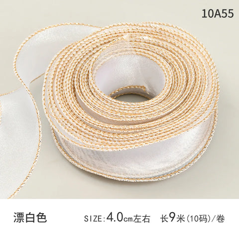 Fishtail Luxury Satin Silk Ribbon Fresh Flower DIY Material Wavy Edge Bow Ribbon Cake Edge Christmas