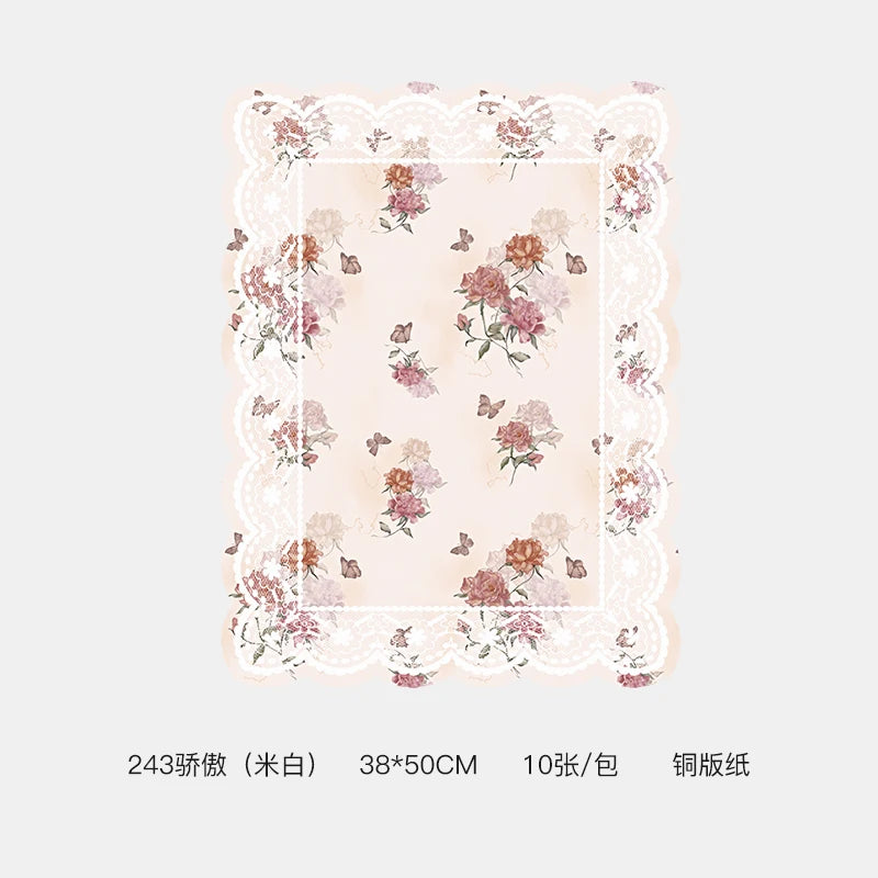 Romantic Floral Art Bouquet Wrapping Paper 38*50cm Recyclable PE Coating for Valentine's Day Eco-Friendly Flower Shop Supplies