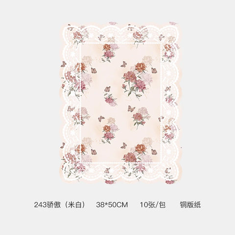 Romantic Floral Art Bouquet Wrapping Paper 38*50cm Recyclable PE Coating for Valentine's Day Eco-Friendly Flower Shop Supplies