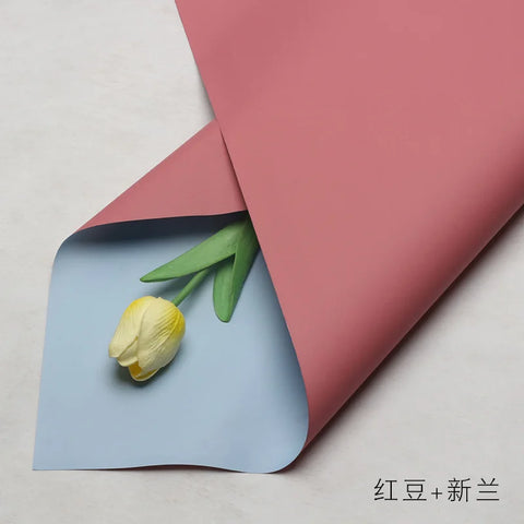 Handmade Ou Ya Two-Color Floral Wrapping Paper Waterproof Flower Packaging with Coating for Bouquets