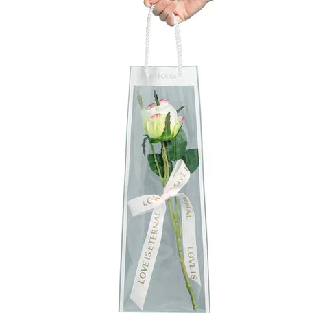 Internet Celebrity Transparent Flower Bag PE Coating Mother's Day Bouquet Tote Flower Shop Supply Perfect Accompanying Gift Bag
