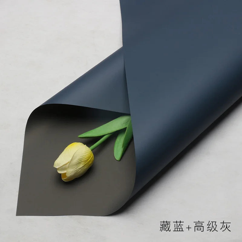 Handmade Ou Ya Two-Color Floral Wrapping Paper Waterproof Flower Packaging with Coating for Bouquets