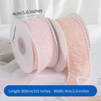 Luxury Pearl Pleated Ribbon for Birthday Wedding Christmas Valentine's Day DIY Packaging Baking Decorations for Bunches Bouquets