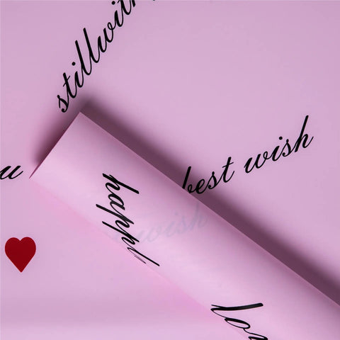 High Quality Heart Coated Single Side Waterproof Paper Eco-friendly Flower Bouquet Floral Gift