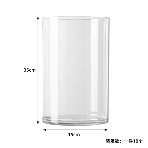 High-Grade Transparent Acrylic Cylindrical Vase Art Deco Design Tabletop for Wedding Flower Arrangements Anti-Fall Plastic