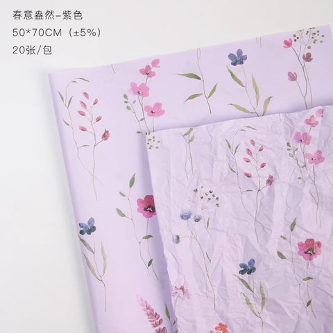 High-End Flower Wrapping Paper Hand-Rolled Ins Gift Packaging Tissue PE Coating Material