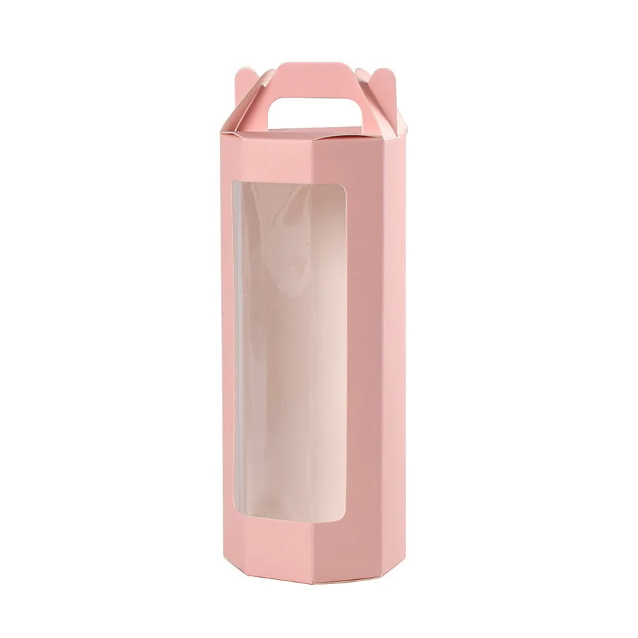 Portable Folding Flower Gift Box Window Display Simple Octagonal Transparent Packaging Eco-Friendly Recycled Materials Gift