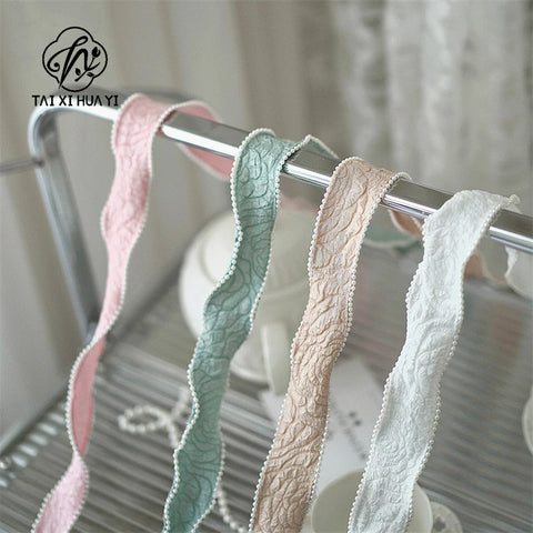 Luxury Pearl Pleated Ribbon for Birthday Wedding Christmas Valentine's Day DIY Packaging Baking Decorations for Bunches Bouquets