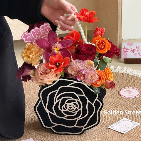 Premium Waterproof PE Coated Floral Wrapping Paper Roll for Gifts Designer Camellia Bull Party Flower Shop Festival Supplies