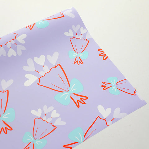 Valentine's Day Children's Day Gift Flower Packaging Paper Single-Sided Coated Waterproof Bow Design