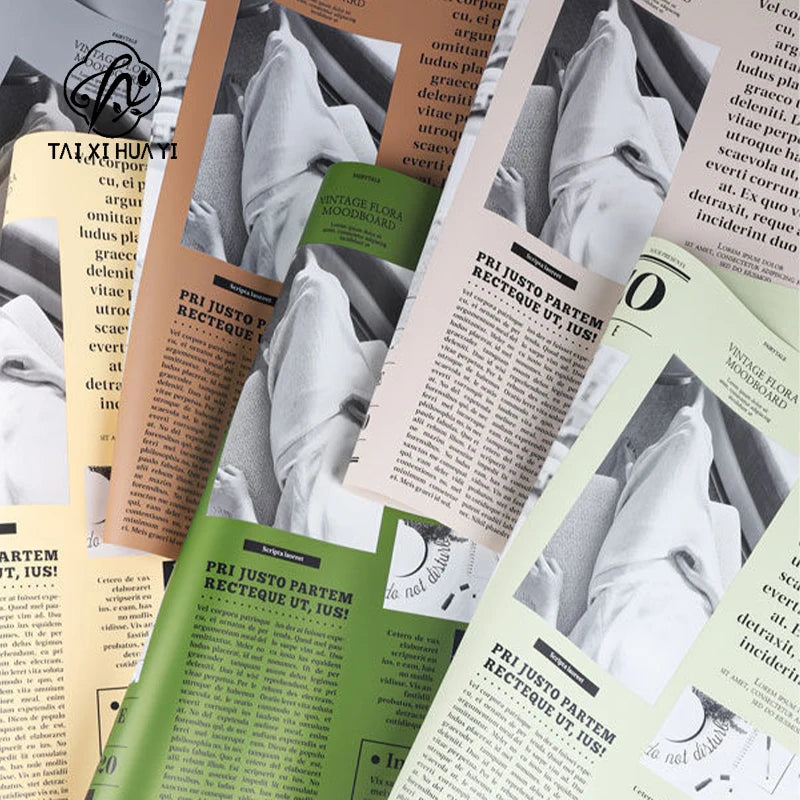Modern Girl Weekly Series English Newspaper Gift Pack New Fashion Flower Packaging Paper with Single Side Coating