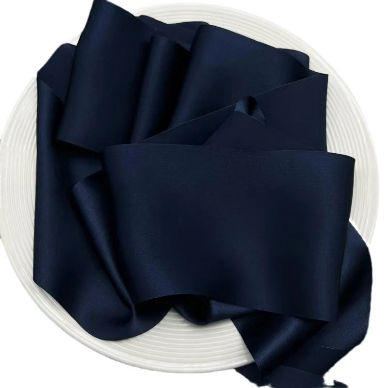 100% Pure Luxury Silk Ribbon Roll 2cm 3.8cm 6.3cm 10cm Wide Custom Hand Dyed Free Sample for Christmas Wedding Occasions