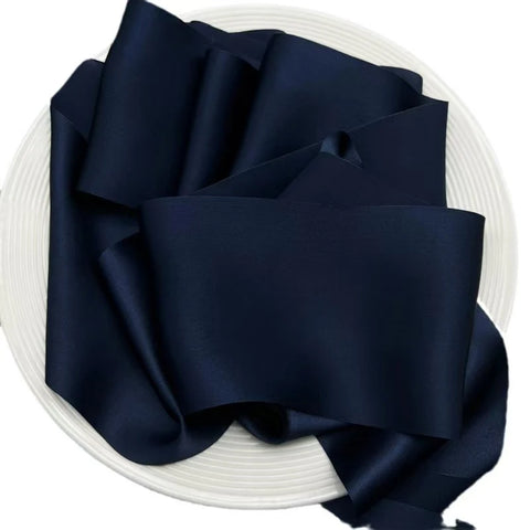 100% Pure Luxury Silk Ribbon Roll 2cm 3.8cm 6.3cm 10cm Wide Custom Hand Dyed Free Sample for Christmas Wedding Occasions
