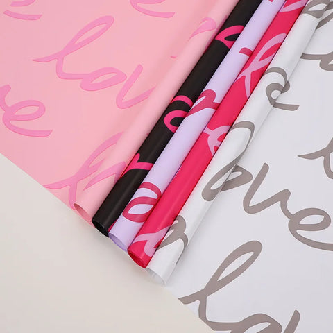 Valentine's Day Big Love Flower Wrapping Paper Bouquet Waterproof DIY Material Rose Packaging for Flower Shop Wholesale