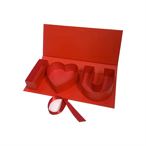 Floral Cardboard Gift Box Coated Paper with Eternal Rose Flowers Heart Unique Eco-Friendly Recycled Materials for Mother's Day