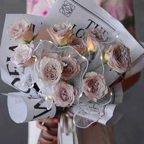 Coated with Lights Wave Gauze Pleated Cake Baking Edging Gauze Flower Shop Fresh Flowers Packaging Materials