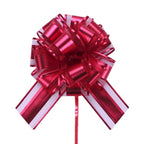 Matte Metallic Organza Pom Pom Pull Bows Floral Gift Wrapping Ribbon for Christmas Weddings Birthdays and Valentine's Day