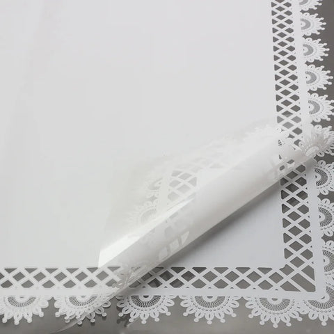 Glass Paper with Petal Lace Design Transparent Plastic Waterproof Flower Paper Single Side Coating Flower Wrapping Paper