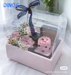 Portable Transparent PVC Flower Arrangement Gift Box Mini Cake Packaging for Birthday Wedding Party Decor for Art Gift Packing