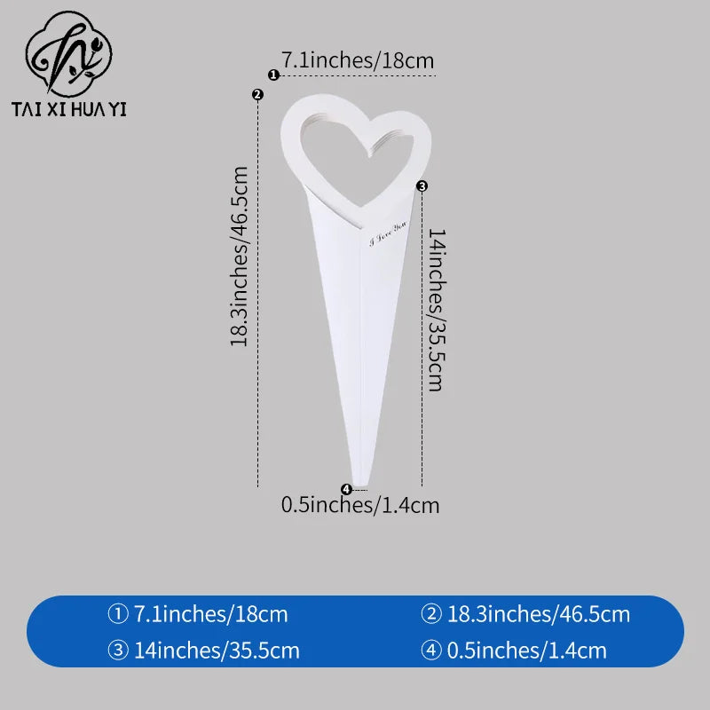 Eco-friendly Elegant Single Rose Waterproof Kraft Paper Bag Wedding Bouquet Packaging for Valentine's Day