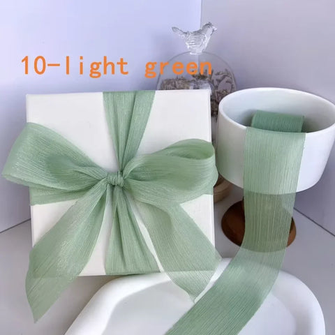 5cm Luxury Glitter Chiffon Organza Ribbon Crafts Floral Bouquets Wedding Christmas Car Party Decorations Valentine's Day Gift