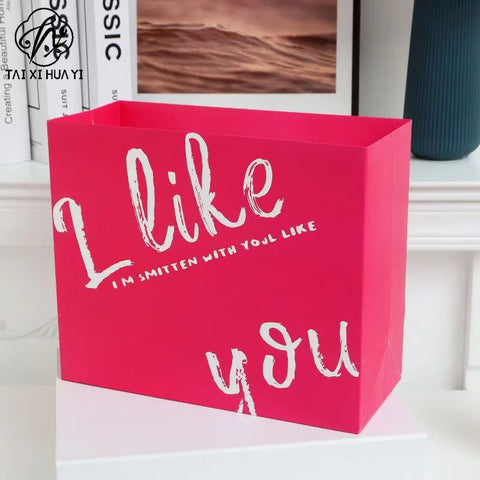High Quality Romantic Floral Wrap Supplies Kraft Paper Gift Bag for Flower Bouquet Packaging Paper Box