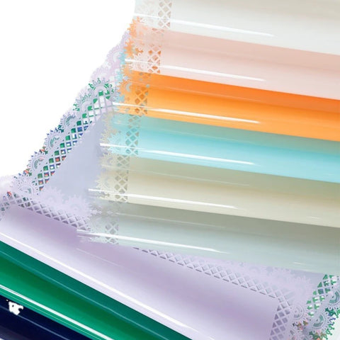 Glass Paper with Petal Lace Design Transparent Plastic Waterproof Flower Paper Single Side Coating Flower Wrapping Paper