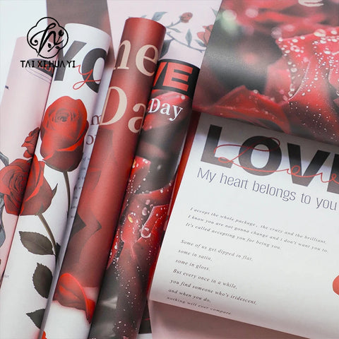 Valentine's Day Waterproof Flower Wrapping Paper Bouquet Packaging Material with Double Sided PE Coating